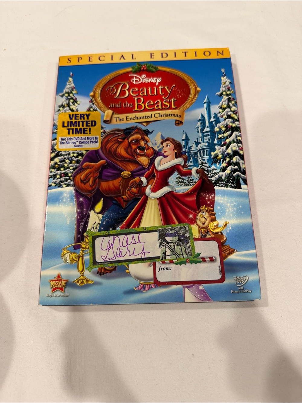 Holiday DVD Back Cover on a White Surface